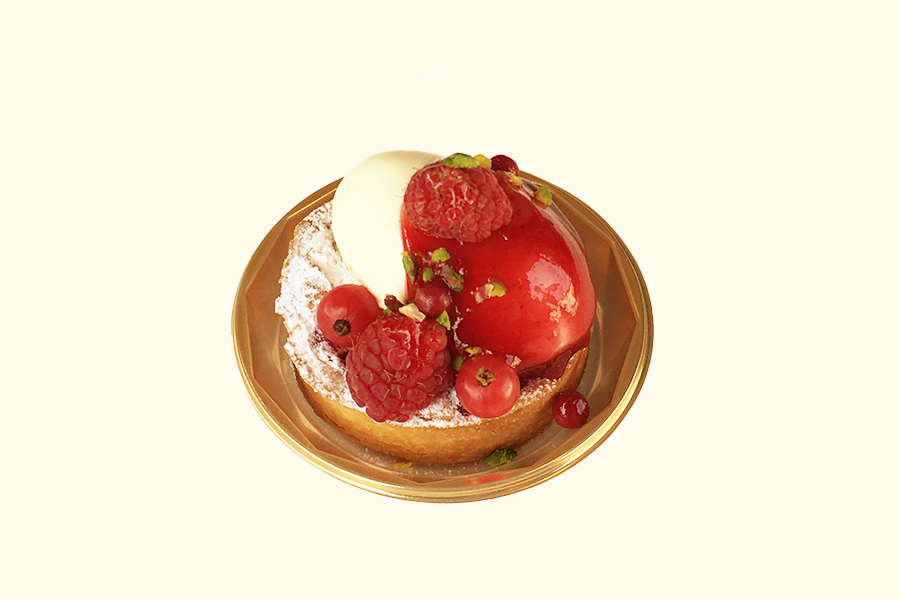 フレッシュチーズとフランボワーズのタルトレットの商品写真
