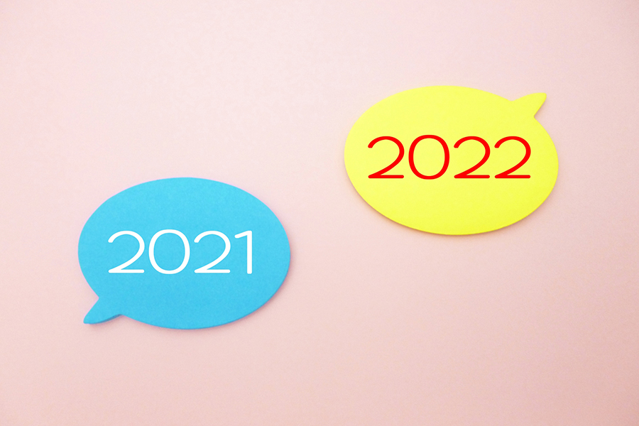 2021年から2022年へ移り変わるイメージ写真