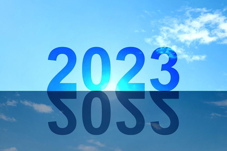 2022年から2023年へと移り変わるイメージ
